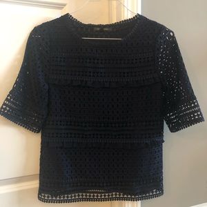 Banana Republic navy lace top